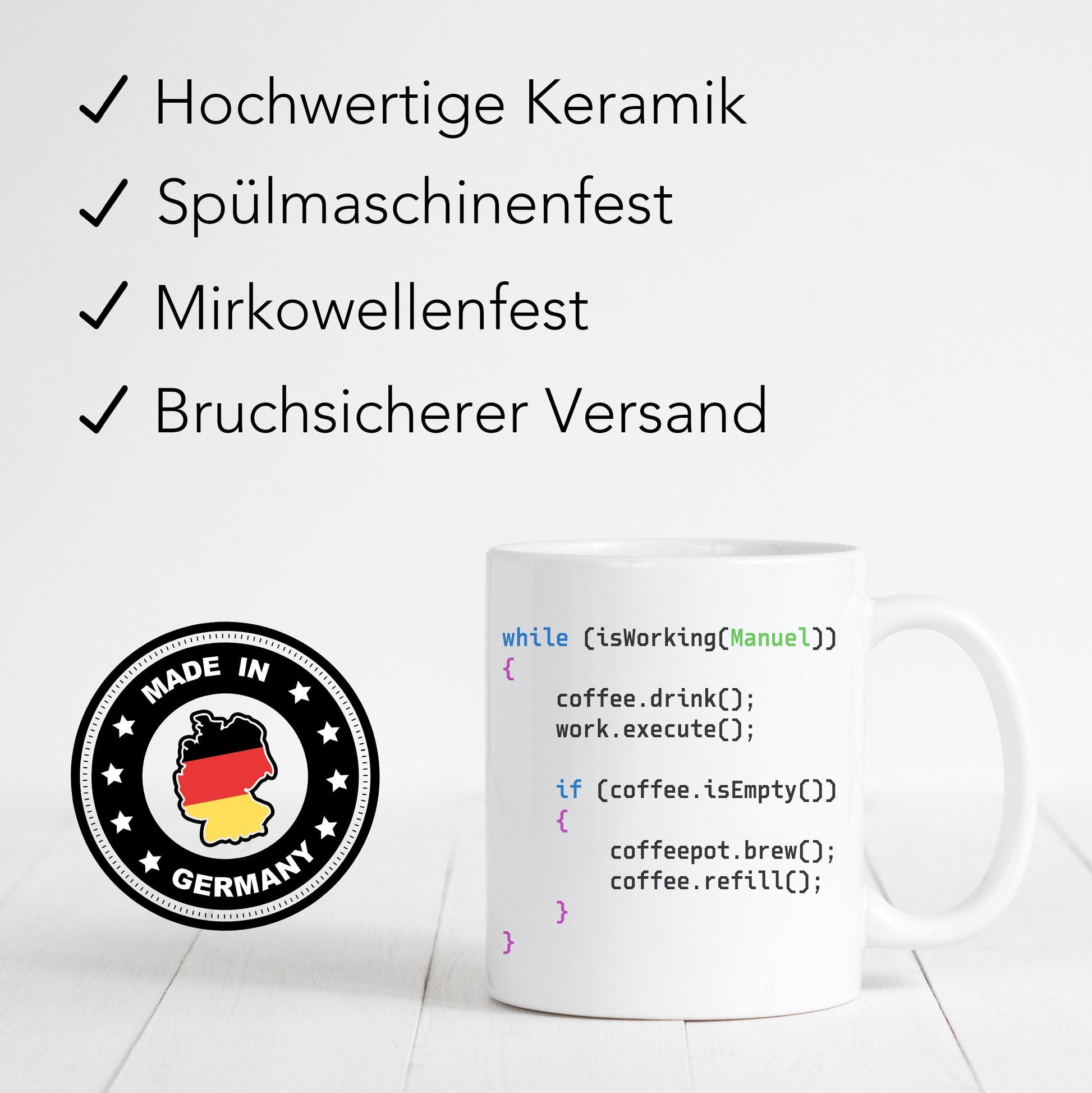Informatiker Tasse Programmierer personalisierte Kaffeetasse IT Nerd Geschenk für Code Entwickler Developer Geschenkidee