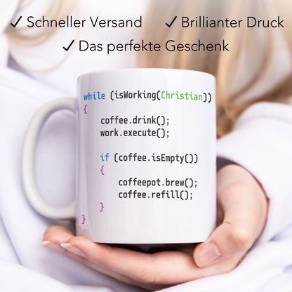 Informatiker Tasse Programmierer personalisierte Kaffeetasse IT Nerd Geschenk für Code Entwickler Developer Geschenkidee