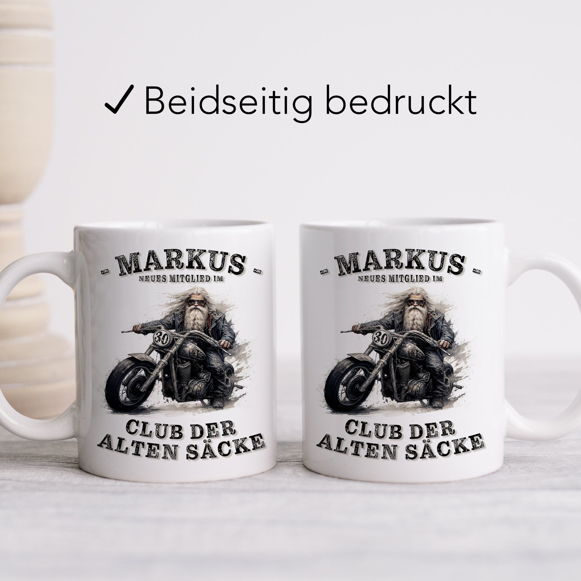 Geschenk 30. Geburtstag Mann Motorrad Tasse "Club der alten Säcke" Geburtstagsgeschenk Männer