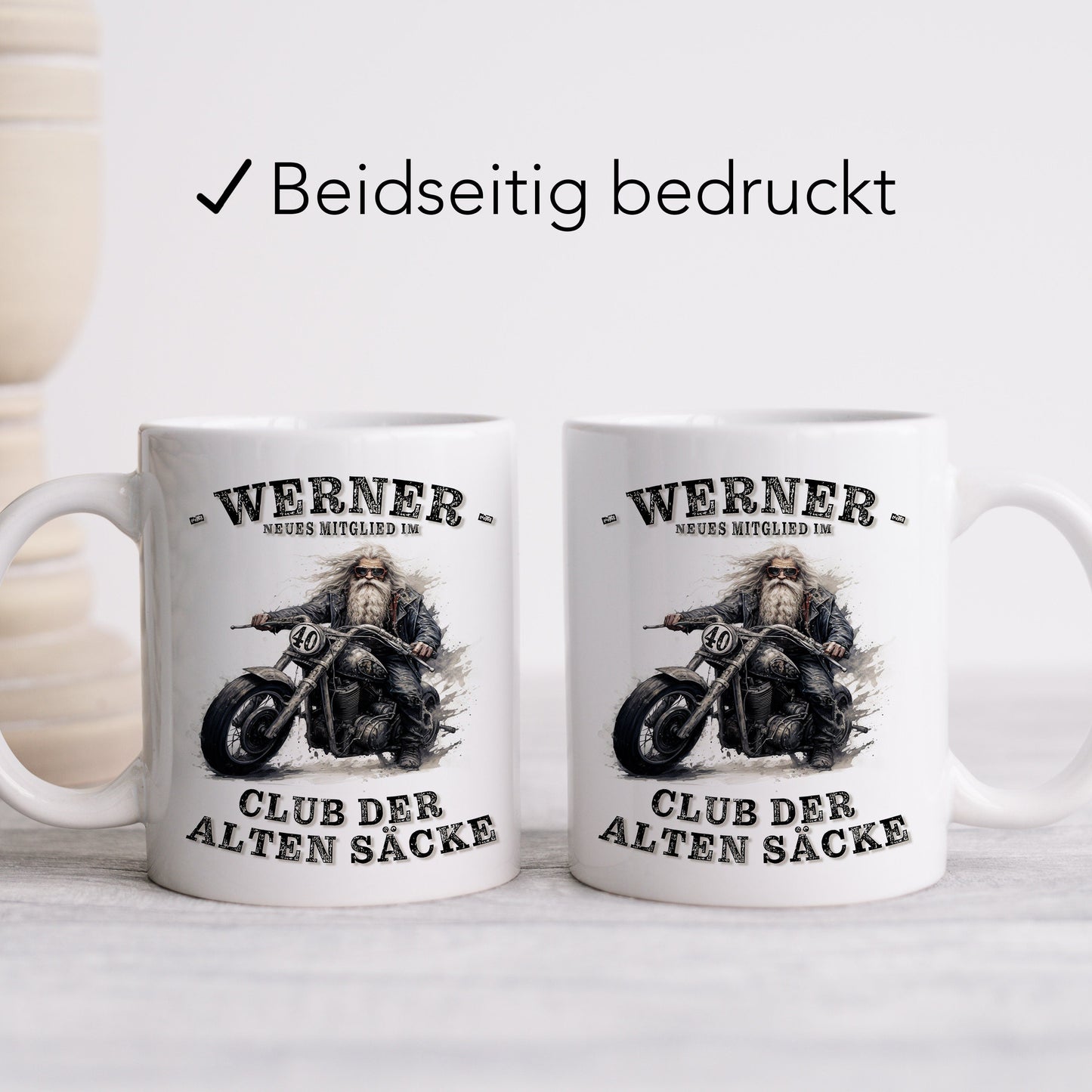 Geschenk 40. Geburtstag Mann Motorrad Tasse "Club der alten Säcke" Geburtstagsgeschenk Männer