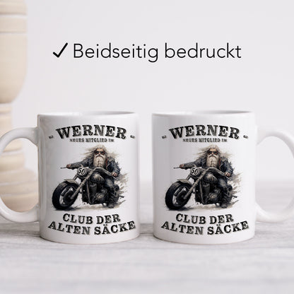 Geschenk 50. Geburtstag Mann Motorrad Tasse "Club der alten Säcke" Geburtstagsgeschenk Männer
