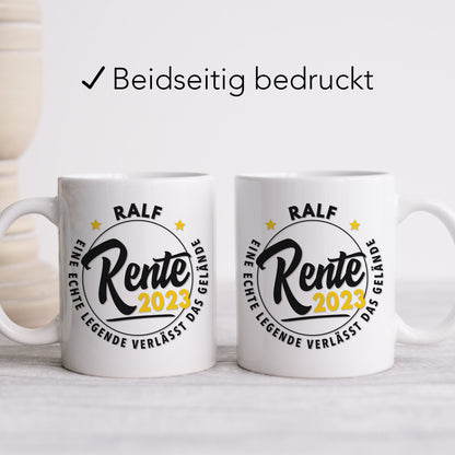 Rente 2023 Geschenk personalisierte Tasse für Mann Frau Renteneintritt Pensionierung Rentner