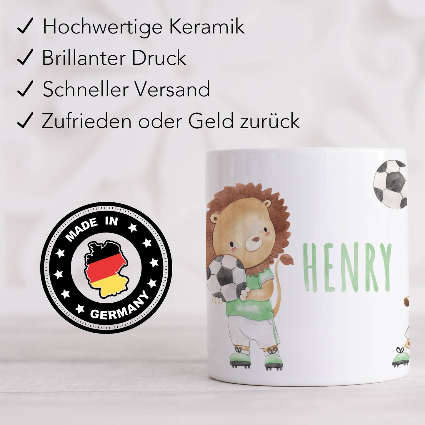 Spardose personalisiert für Jungen Kind Fussball Spieler Sparbüchse Fußball Geschenk Sparschwein Keramik