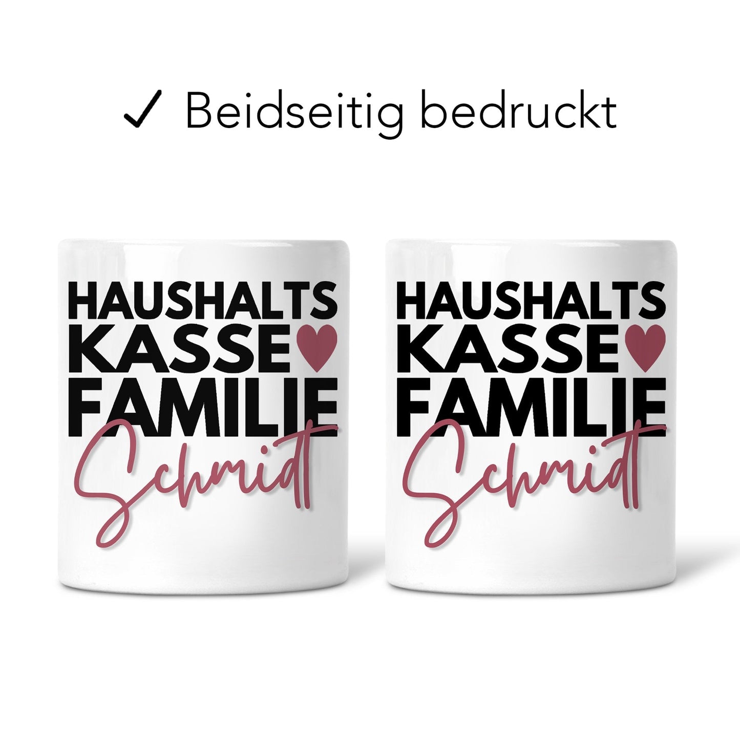 Haushaltskasse Spardose personalisiert für Familien mit Namen Sparbüchse Geld Geschenk Sparschwein Keramik