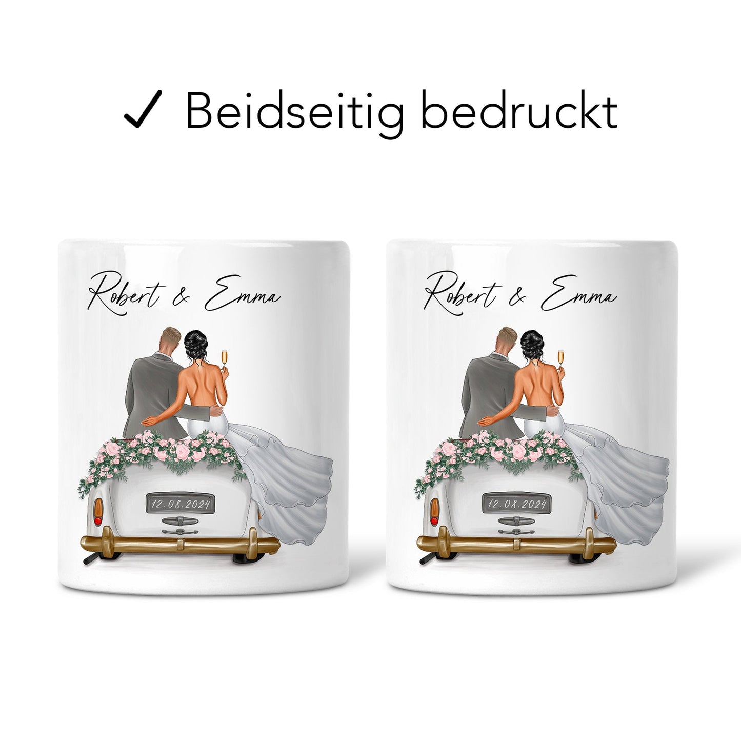 Spardose Hochzeit personalisiertes Geldgeschenk Sparschwein mit Auto & Brautpaar Hochzeitsgeschenk Geld Geschenk Sparbüchse aus Keramik