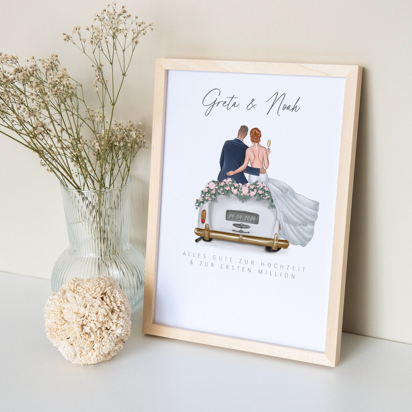 Eure erste Million Hochzeit Geld Hochzeitsgeschenk Auto personalisiertes Bild Geldgeschenk für Brautpaar