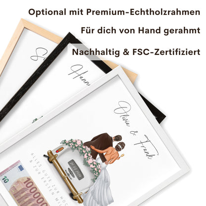 Eure erste Million Hochzeit Geld Hochzeitsgeschenk Auto personalisiertes Bild Geldgeschenk für Brautpaar