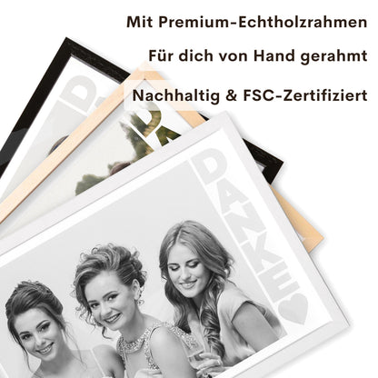 Trauzeugin Danke Geschenk Dankeschön Foto personalisiertes Bild mit Rahmen DIN A4 Fotogeschenk