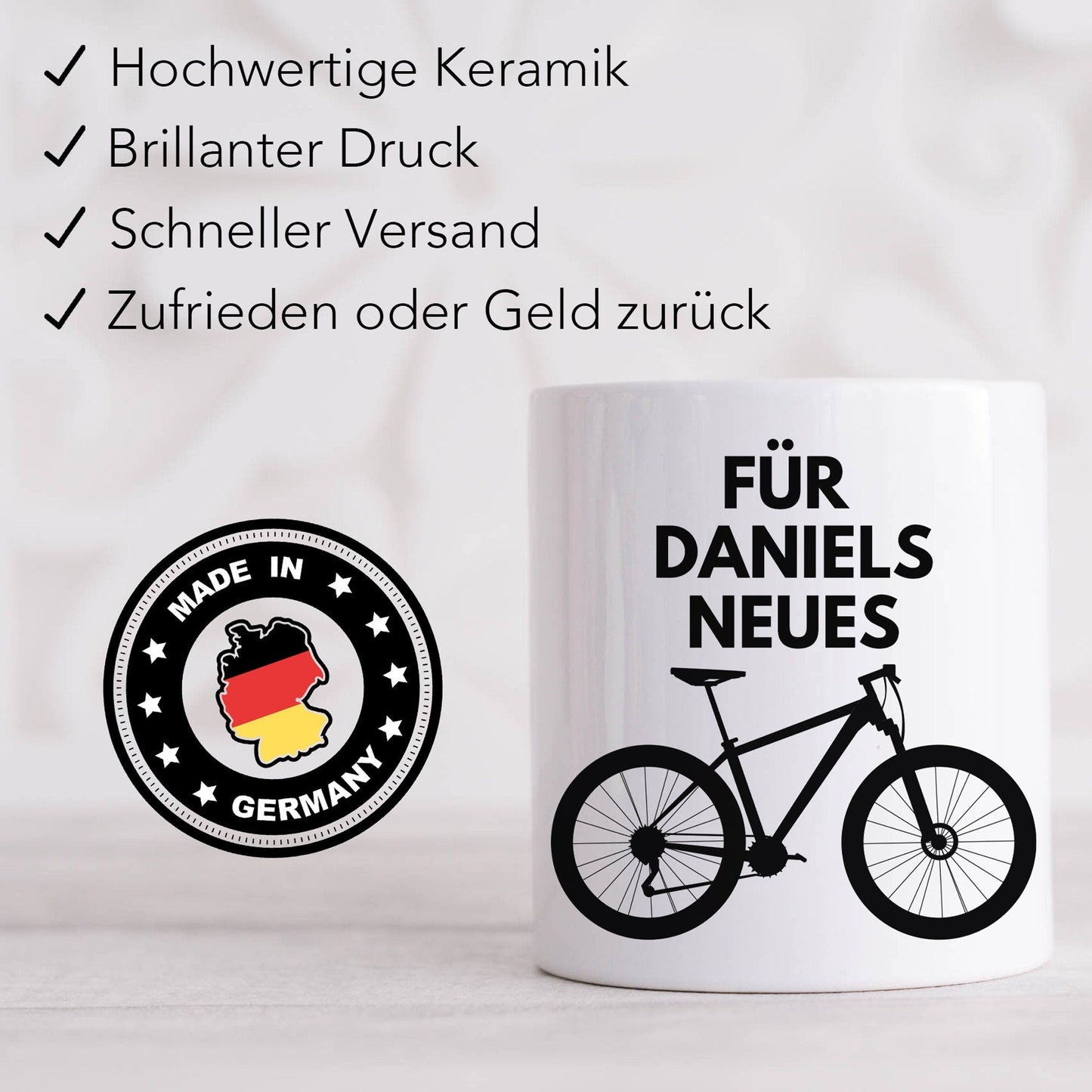 Fahrrad Geschenk personalisierte Spardose Geldgeschenk mit Namen Sparschwein Keramik Sparbüchse