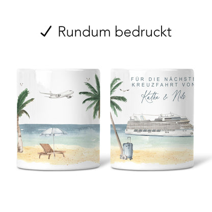 Kreuzfahrt Geschenk Spardose Schiff personalisiertes Geldgeschenk Schiffsreise Kreuzfahrt Reisekasse Kreuzfahrtschiff Urlaub Geschenk