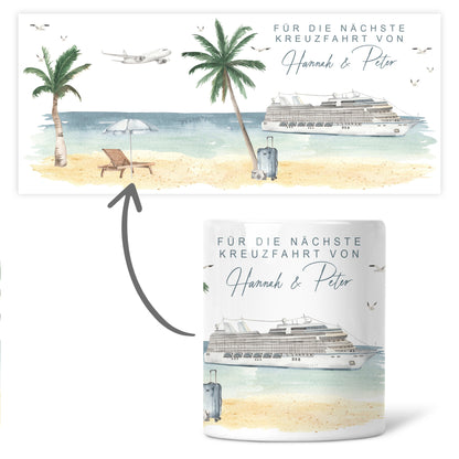 Kreuzfahrt Geschenk Spardose Schiff personalisiertes Geldgeschenk Schiffsreise Kreuzfahrt Reisekasse Kreuzfahrtschiff Urlaub Geschenk