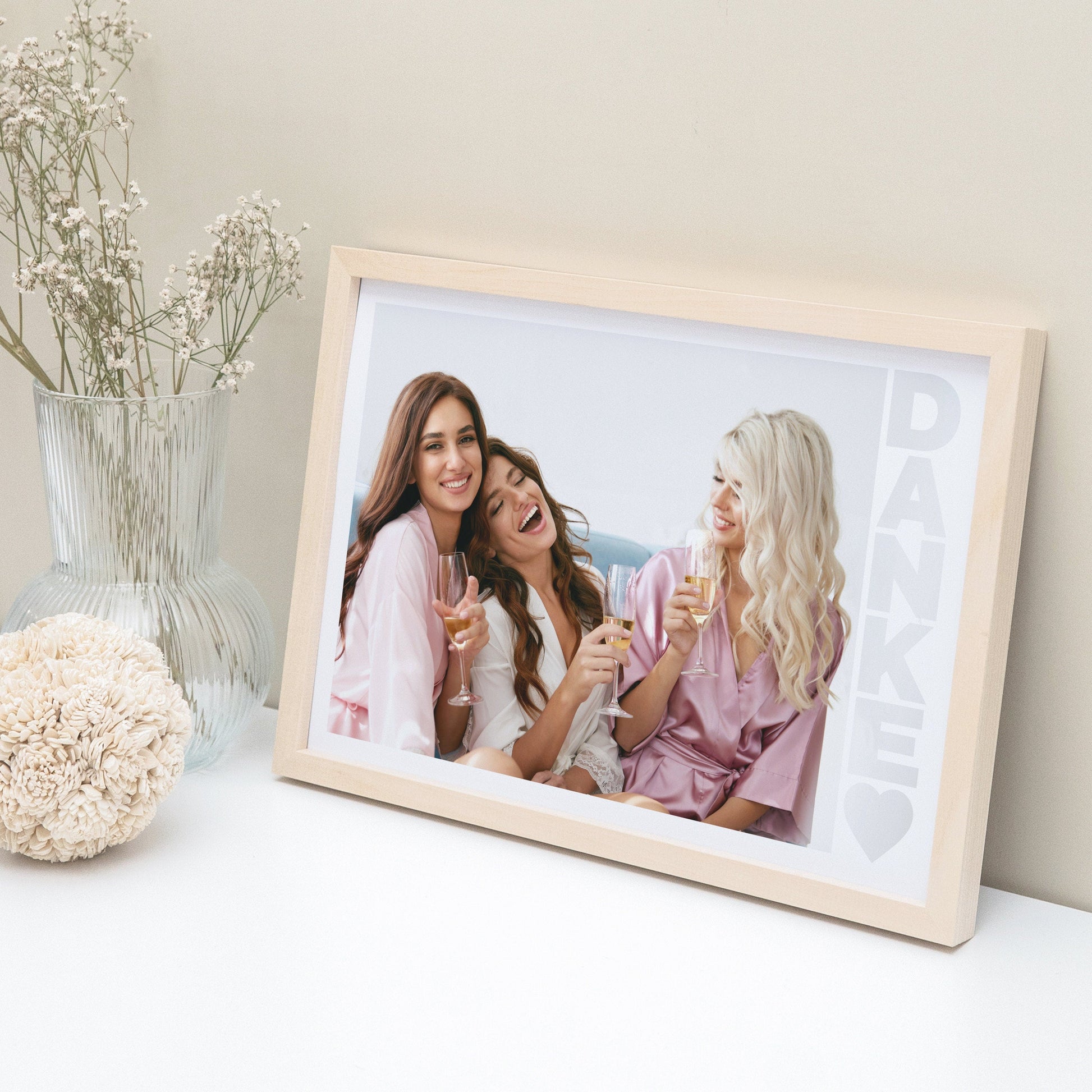 Trauzeugin Danke Geschenk Dankeschön Foto personalisiertes Bild mit Rahmen DIN A4 Fotogeschenk