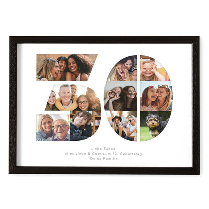 30. Geburtstag Frau Mann Geschenk Fotocollage 30 personalisiert mit Fotos Fotogeschenk Geburtstagsgeschenk