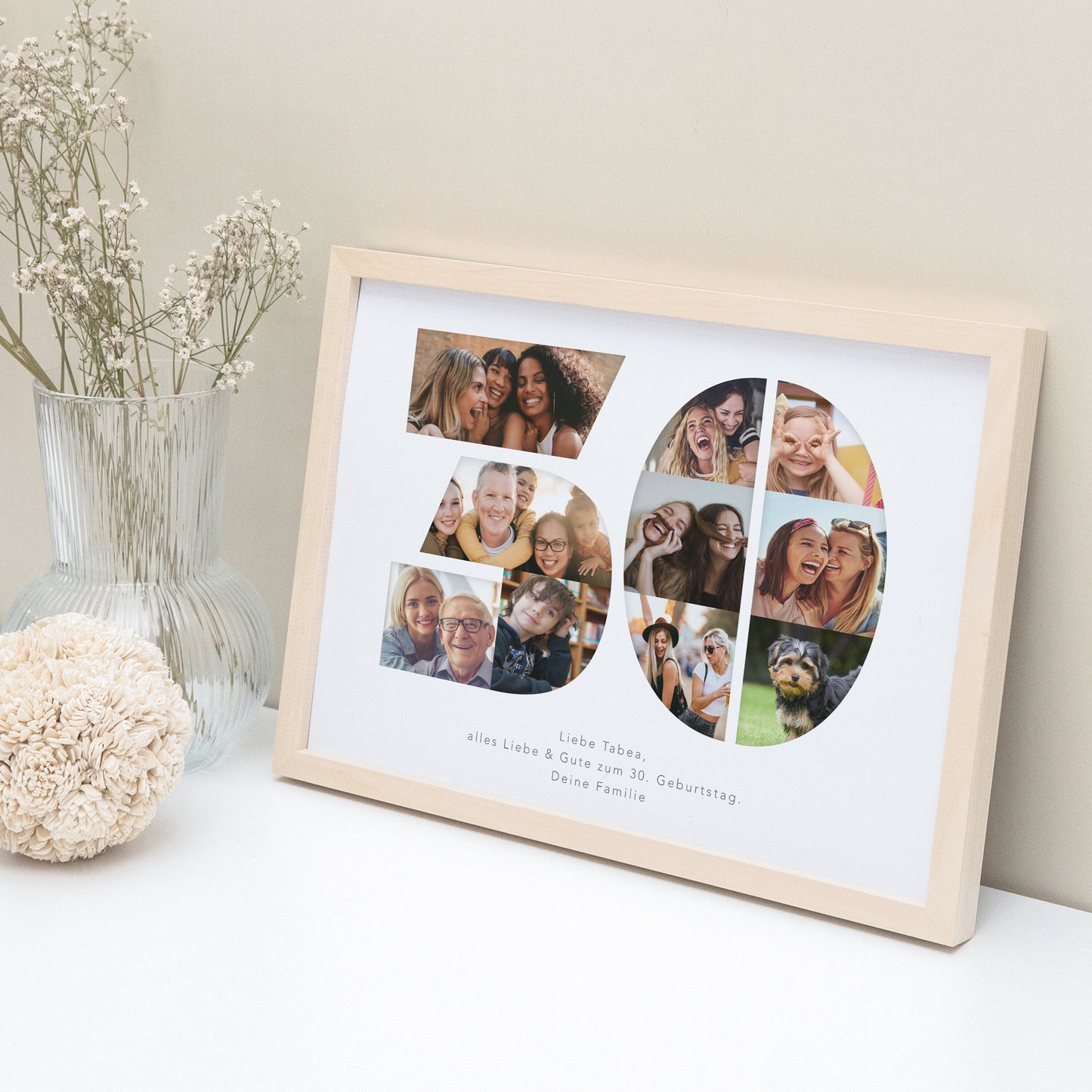30. Geburtstag Frau Mann Geschenk Fotocollage 30 personalisiert mit Fotos Fotogeschenk Geburtstagsgeschenk