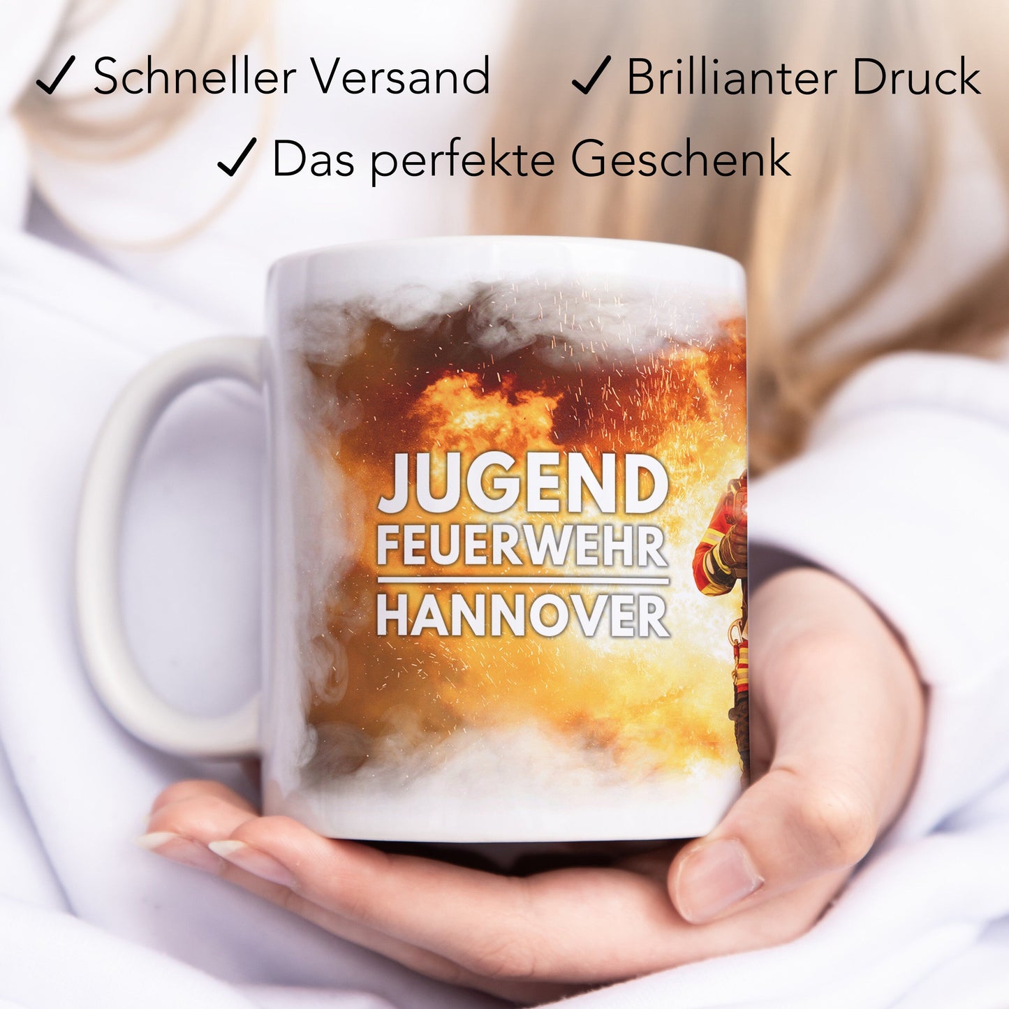 Feuerwehr Tasse personalisiert Feuerwehrmann Geschenk Feuerwehrfrau Freiwillige Feuerwehr aus Keramik