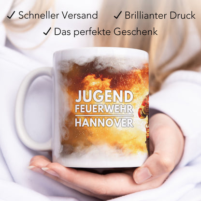 Feuerwehr Tasse personalisiert Feuerwehrmann Geschenk Feuerwehrfrau Freiwillige Feuerwehr aus Keramik