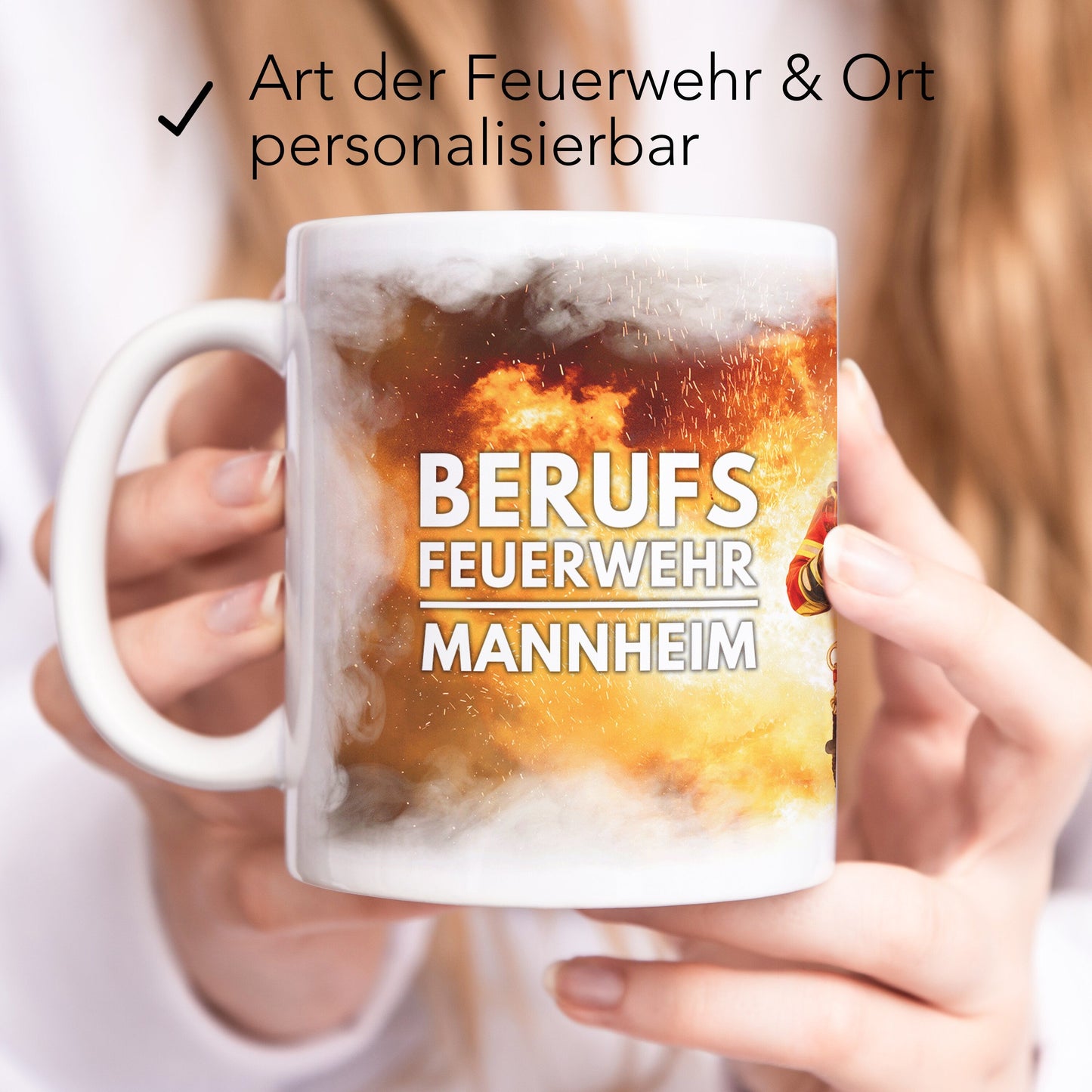 Feuerwehr Tasse personalisiert Feuerwehrmann Geschenk Feuerwehrfrau Freiwillige Feuerwehr aus Keramik