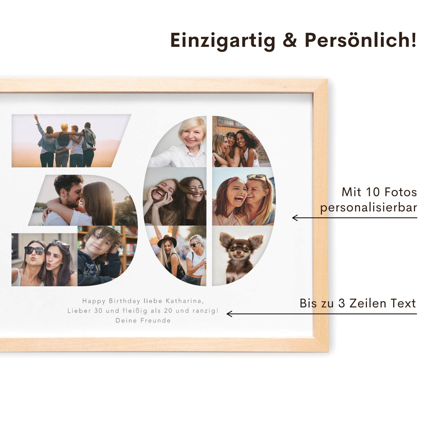 30. Geburtstag Frau Mann Geschenk Fotocollage 30 personalisiert mit Fotos Fotogeschenk Geburtstagsgeschenk