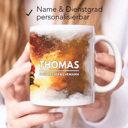 Feuerwehr Tasse personalisiert Feuerwehrmann Geschenk Feuerwehrfrau Freiwillige Feuerwehr aus Keramik