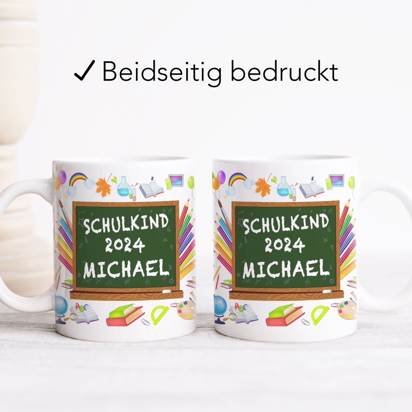 Schulkind Tasse personalisiert Geschenk zur Einschulung für Mädchen Junge Schulanfänger Einschulungsgeschenk
