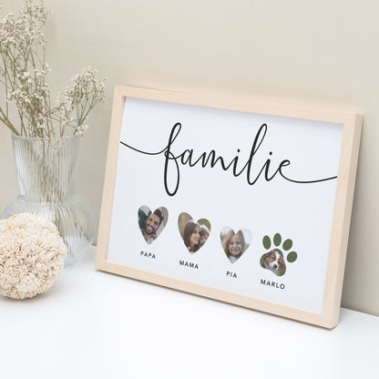 Familie Bild personalisiert mit Foto Familienposter Familienposter Geschenk zum Einzug (mit oder ohne Rahmen)
