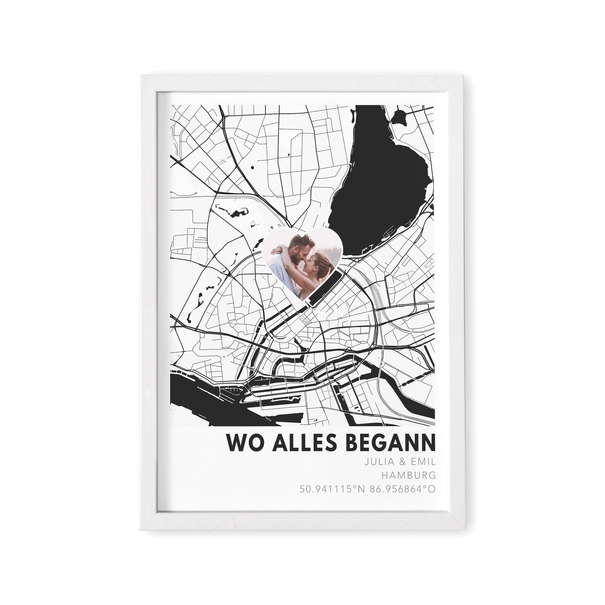 Wo alles begann Poster personalisiertes Koordinaten Bild Hochzeitsgeschenk Jahrestag Geschenk Hochzeitstag