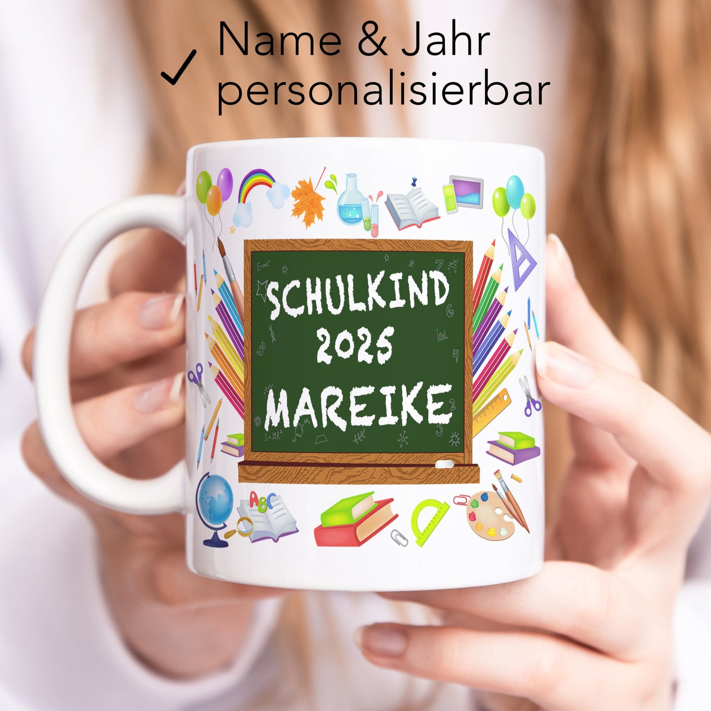 Schulkind Tasse personalisiert Geschenk zur Einschulung für Mädchen Junge Schulanfänger Einschulungsgeschenk