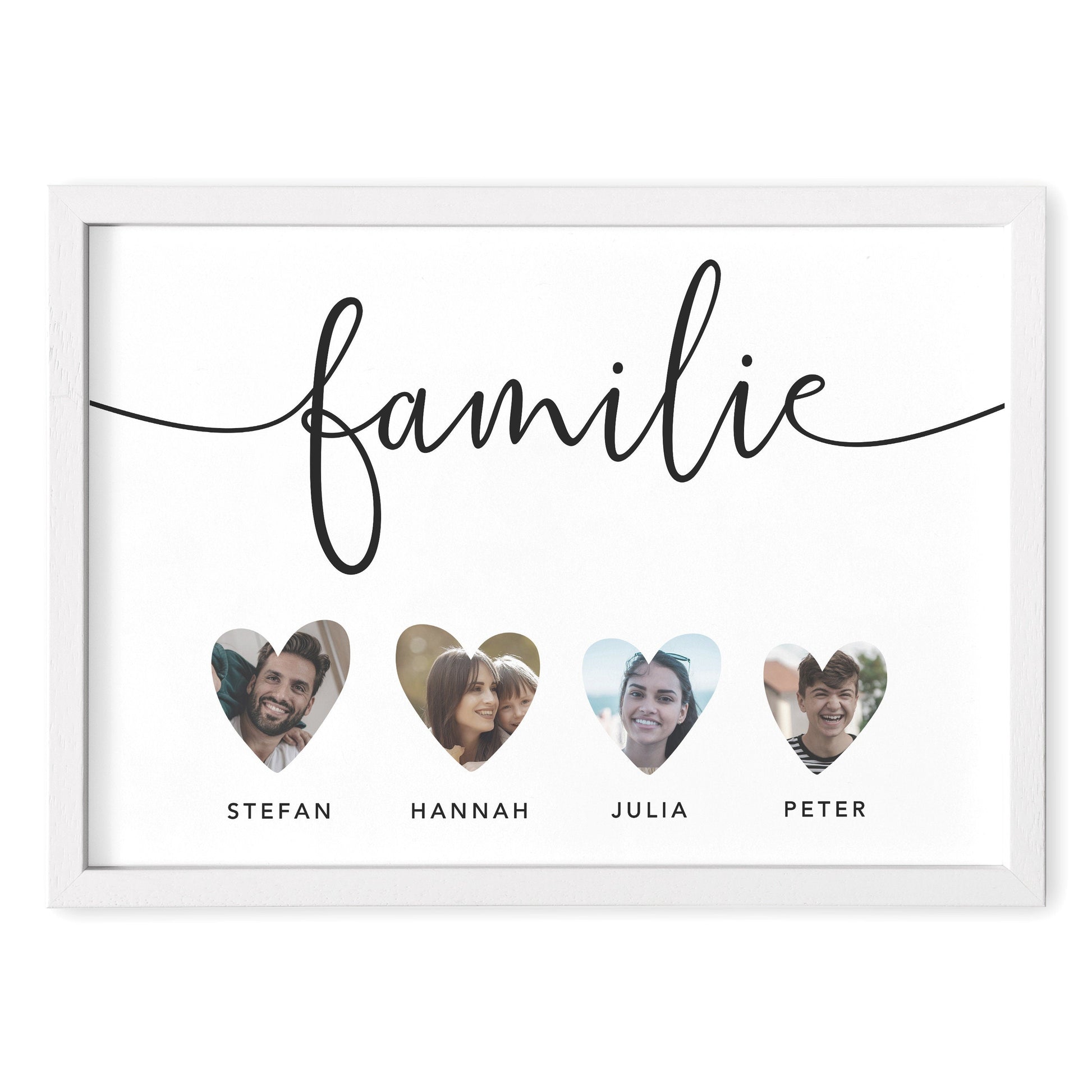 Familie Bild personalisiert mit Foto Familienposter Familienposter Geschenk zum Einzug (mit oder ohne Rahmen)