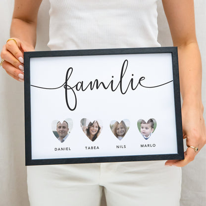 Familie Bild personalisiert mit Foto Familienposter Familienposter Geschenk zum Einzug (mit oder ohne Rahmen)