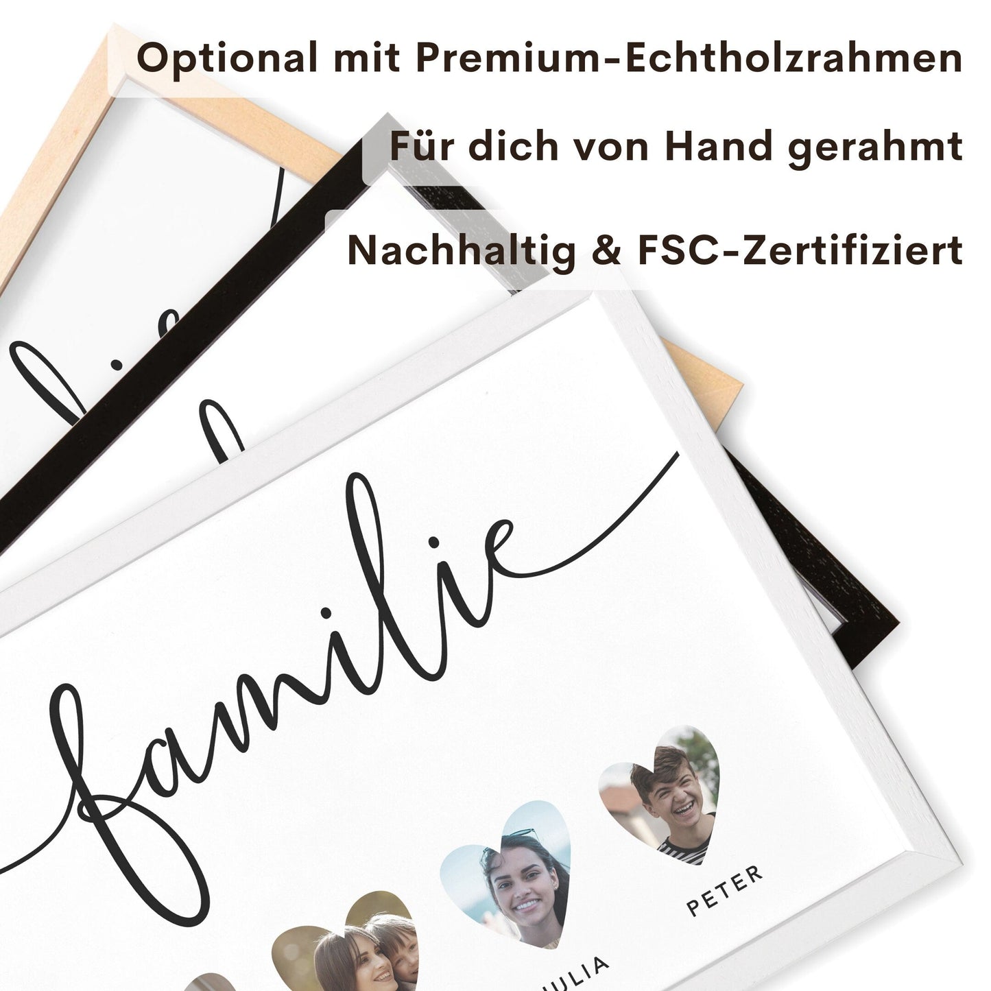 Familie Bild personalisiert mit Foto Familienposter Familienposter Geschenk zum Einzug (mit oder ohne Rahmen)