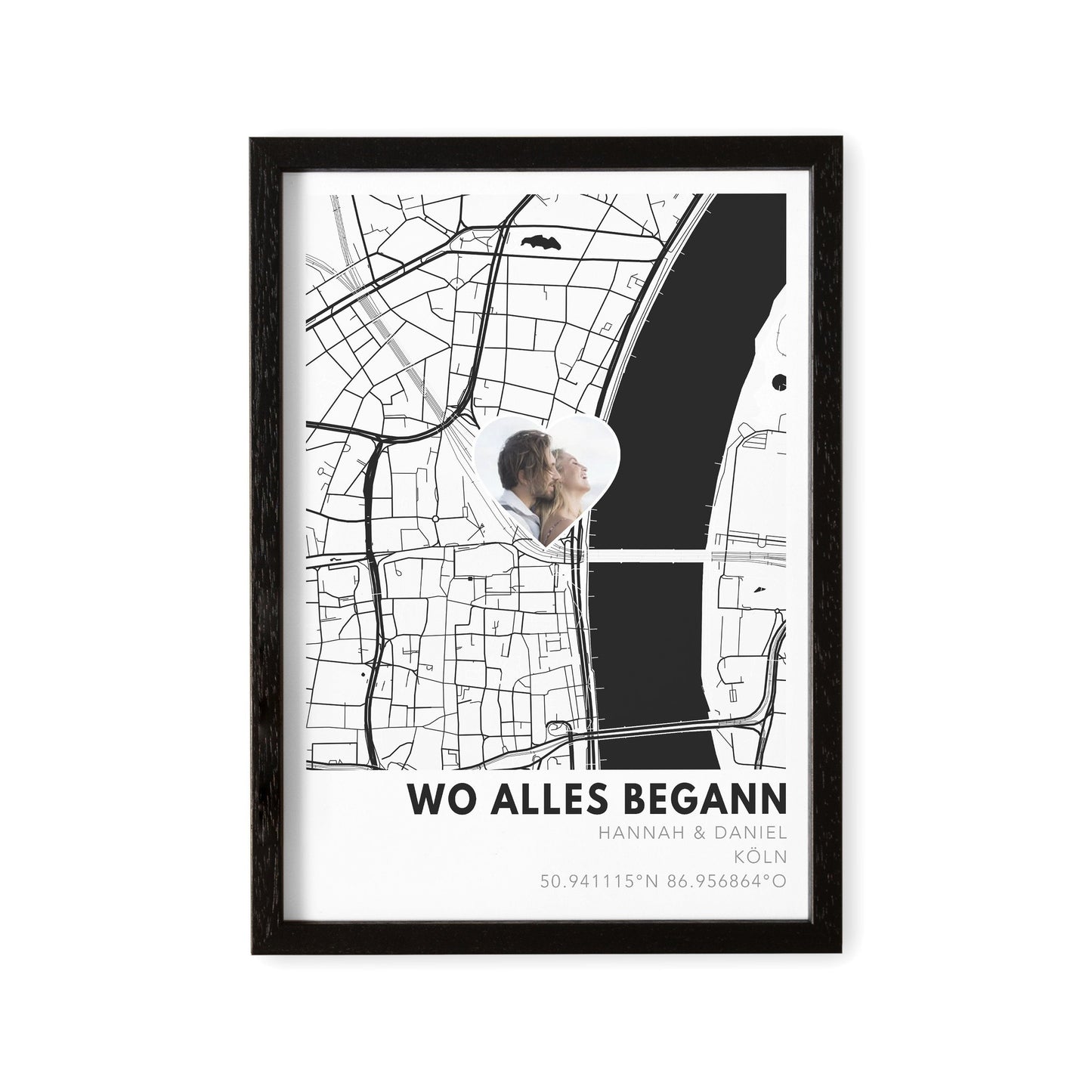 Wo alles begann Poster personalisiertes Koordinaten Bild Hochzeitsgeschenk Jahrestag Geschenk Hochzeitstag