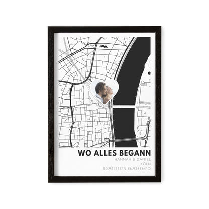 Wo alles begann Poster personalisiertes Koordinaten Bild Hochzeitsgeschenk Jahrestag Geschenk Hochzeitstag