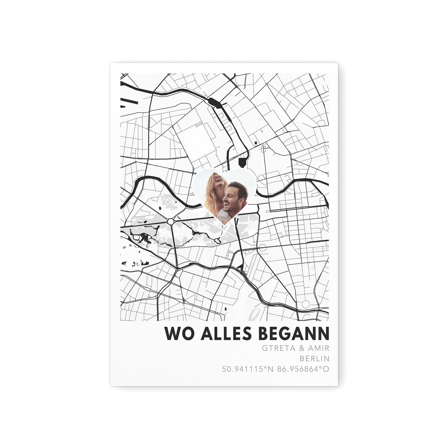 Wo alles begann Poster personalisiertes Koordinaten Bild Hochzeitsgeschenk Jahrestag Geschenk Hochzeitstag