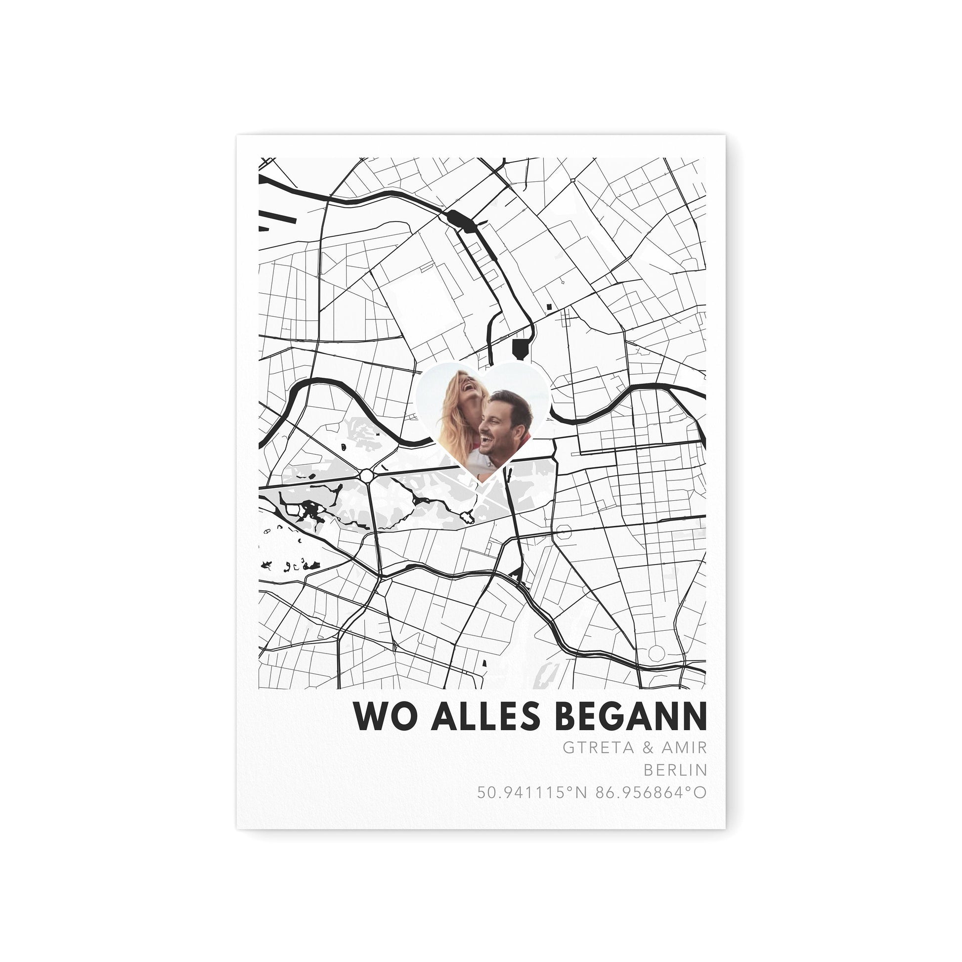 Wo alles begann Poster personalisiertes Koordinaten Bild Hochzeitsgeschenk Jahrestag Geschenk Hochzeitstag
