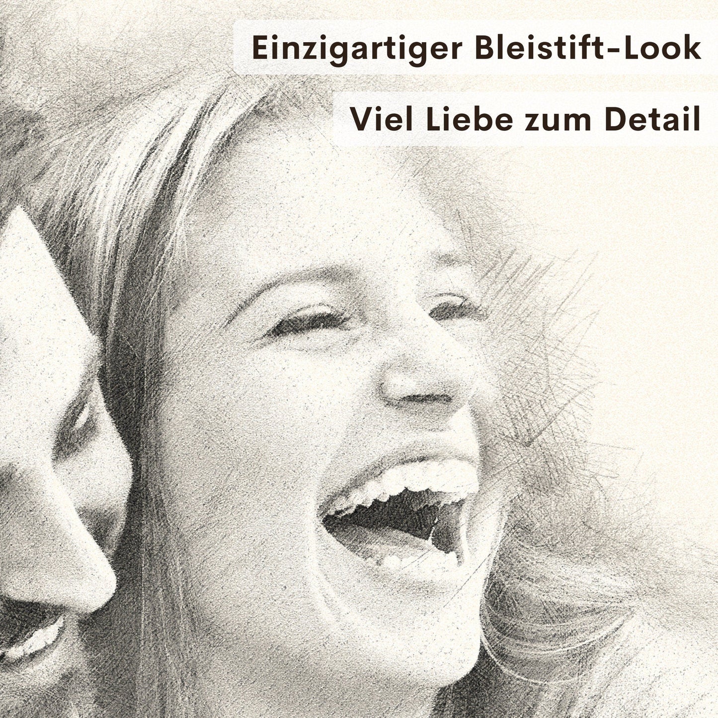 Foto im Stil einer Bleistiftzeichnung von Foto personalisiertes Bild Portrait im Look einer Bleistift Zeichnung Fotogeschenk