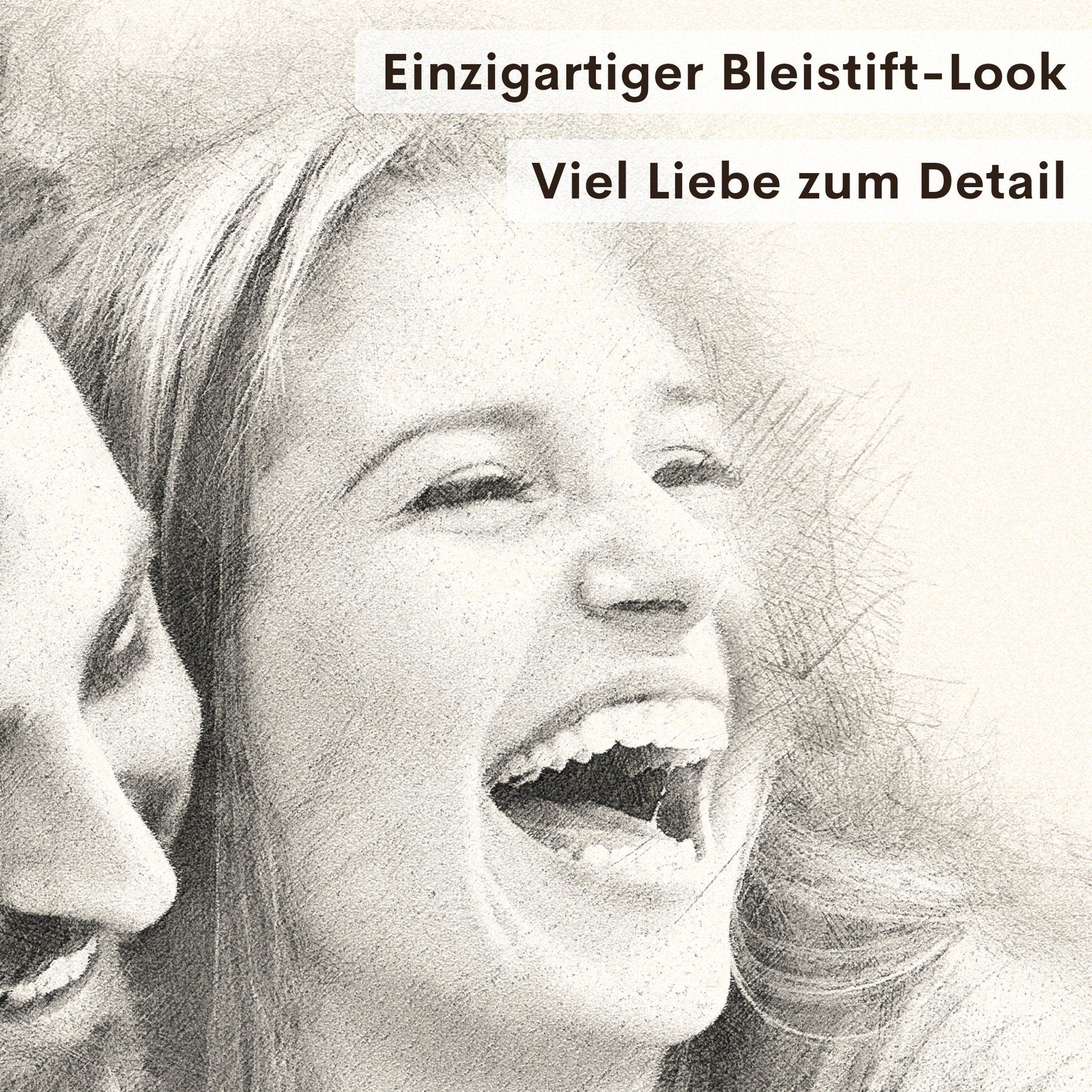 Foto im Stil einer Bleistiftzeichnung von Foto personalisiertes Bild Portrait im Look einer Bleistift Zeichnung Fotogeschenk