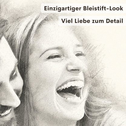 Foto im Stil einer Bleistiftzeichnung von Foto personalisiertes Bild Portrait im Look einer Bleistift Zeichnung Fotogeschenk