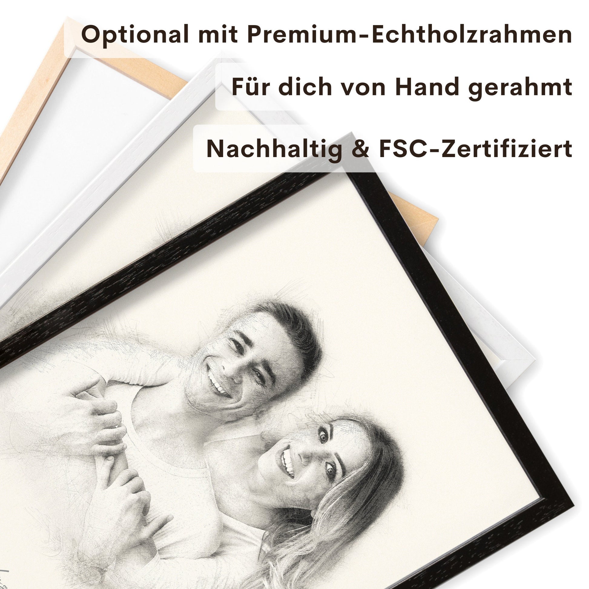Foto im Stil einer Bleistiftzeichnung von Foto personalisiertes Bild Portrait im Look einer Bleistift Zeichnung Fotogeschenk