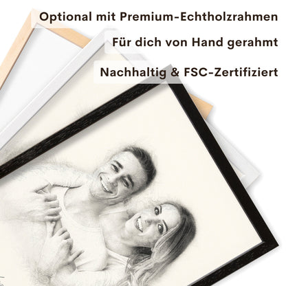 Foto im Stil einer Bleistiftzeichnung von Foto personalisiertes Bild Portrait im Look einer Bleistift Zeichnung Fotogeschenk