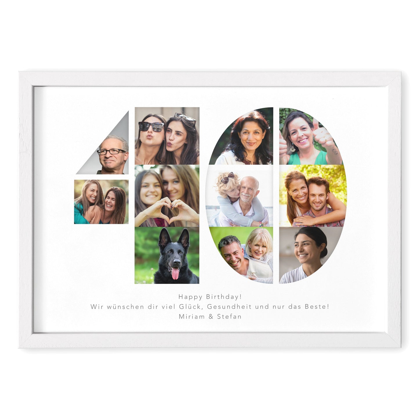 40. Geburtstag Frau Mann Geschenk Fotocollage 40 personalisiert mit Fotos Fotogeschenk Geburtstagsgeschenk