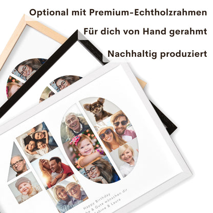 40. Geburtstag Frau Mann Geschenk Fotocollage 40 personalisiert mit Fotos Fotogeschenk Geburtstagsgeschenk
