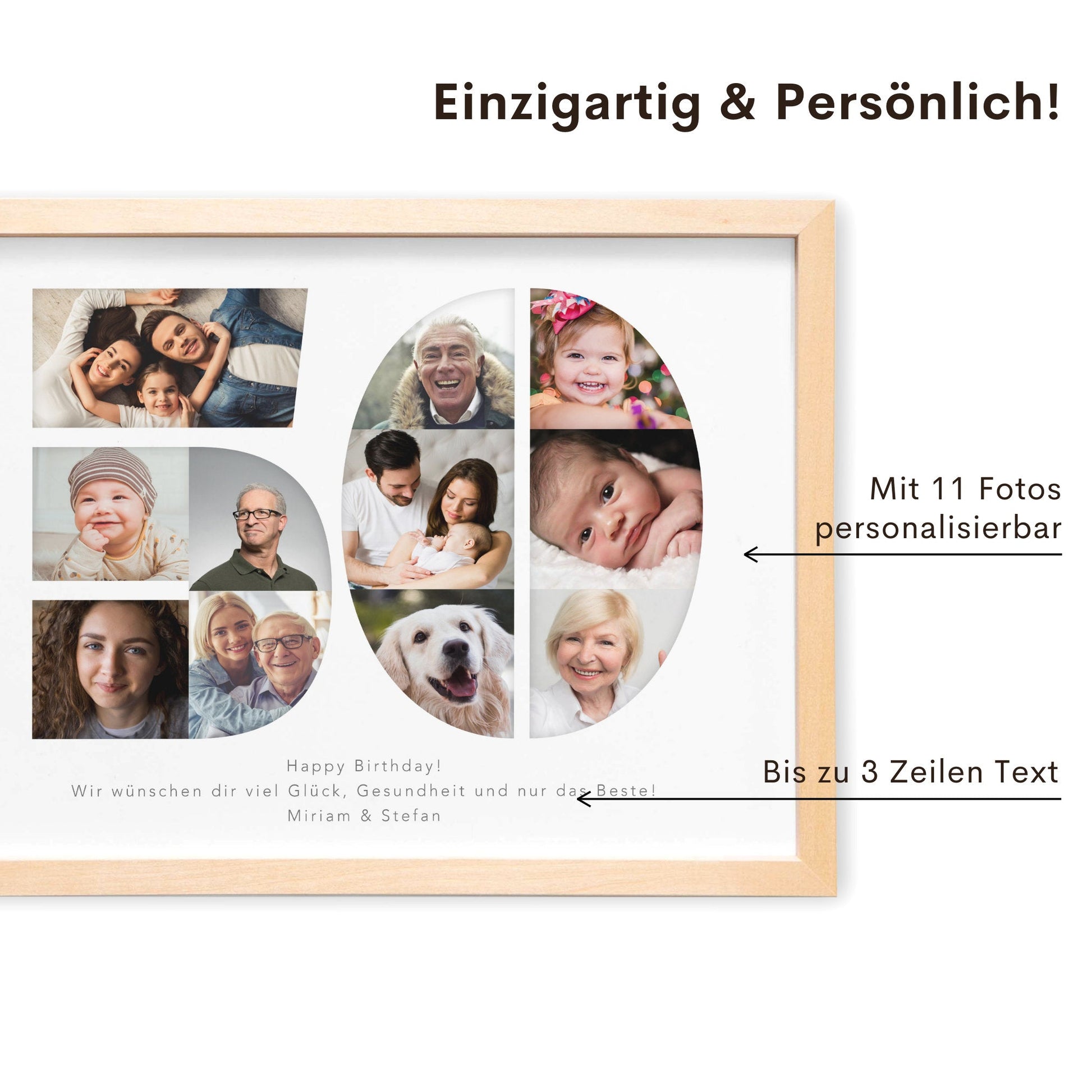 50. Geburtstag Frau Mann Geschenk Fotocollage 50 personalisiert mit Fotos Fotogeschenk Geburtstagsgeschenk
