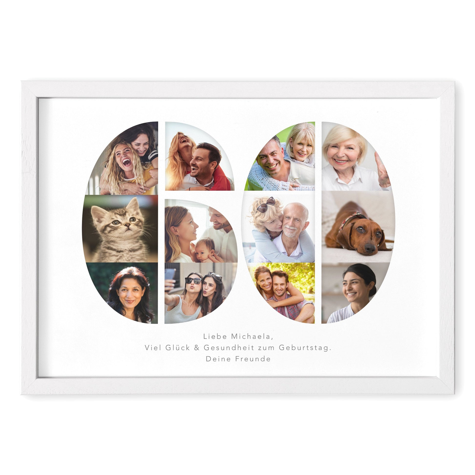 60. Geburtstag Frau Mann Geschenk Fotocollage 60 personalisiert mit Fotos Fotogeschenk Geburtstagsgeschenk