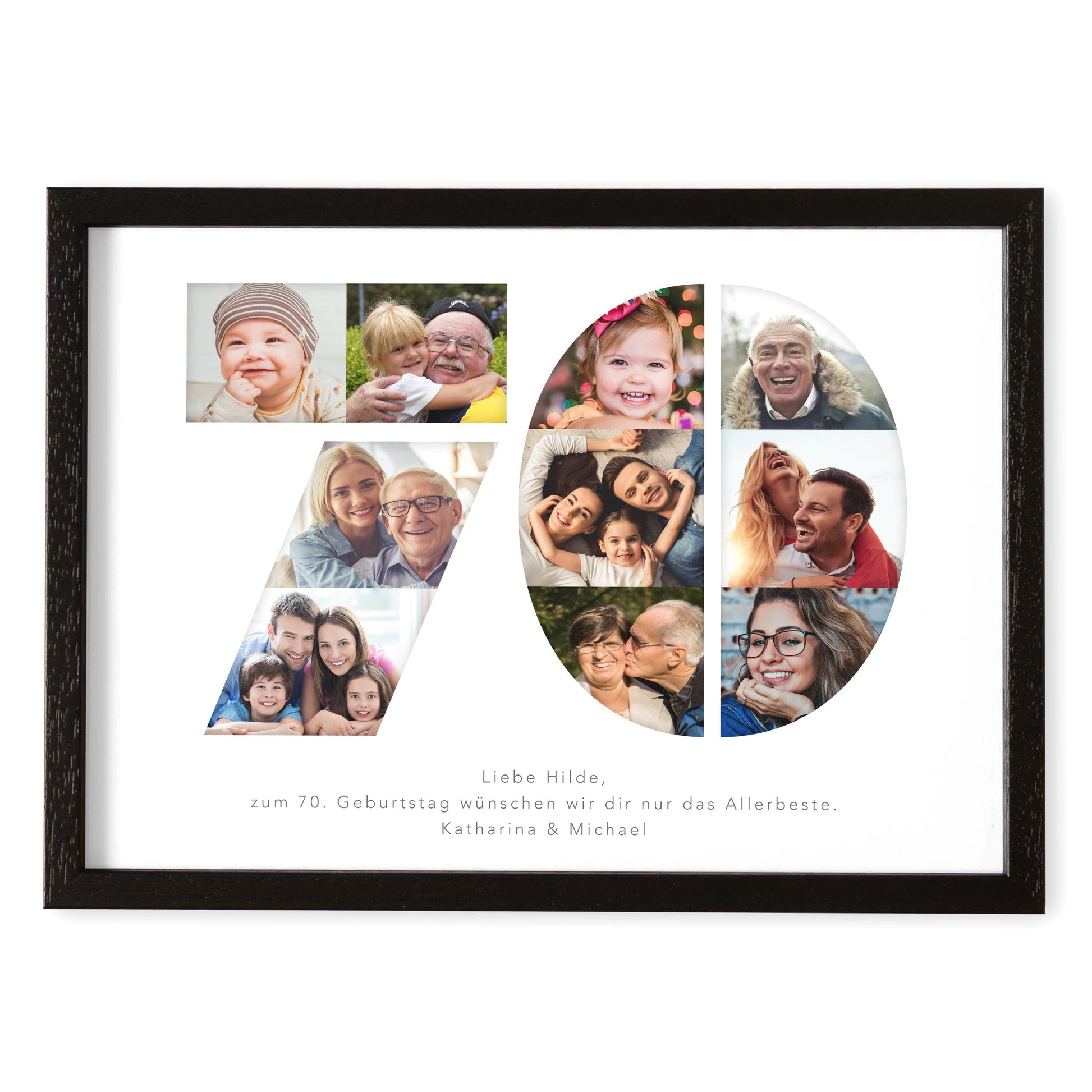 70. Geburtstag Frau Mann Geschenk Fotocollage 70 personalisiert mit Fotos Fotogeschenk Geburtstagsgeschenk