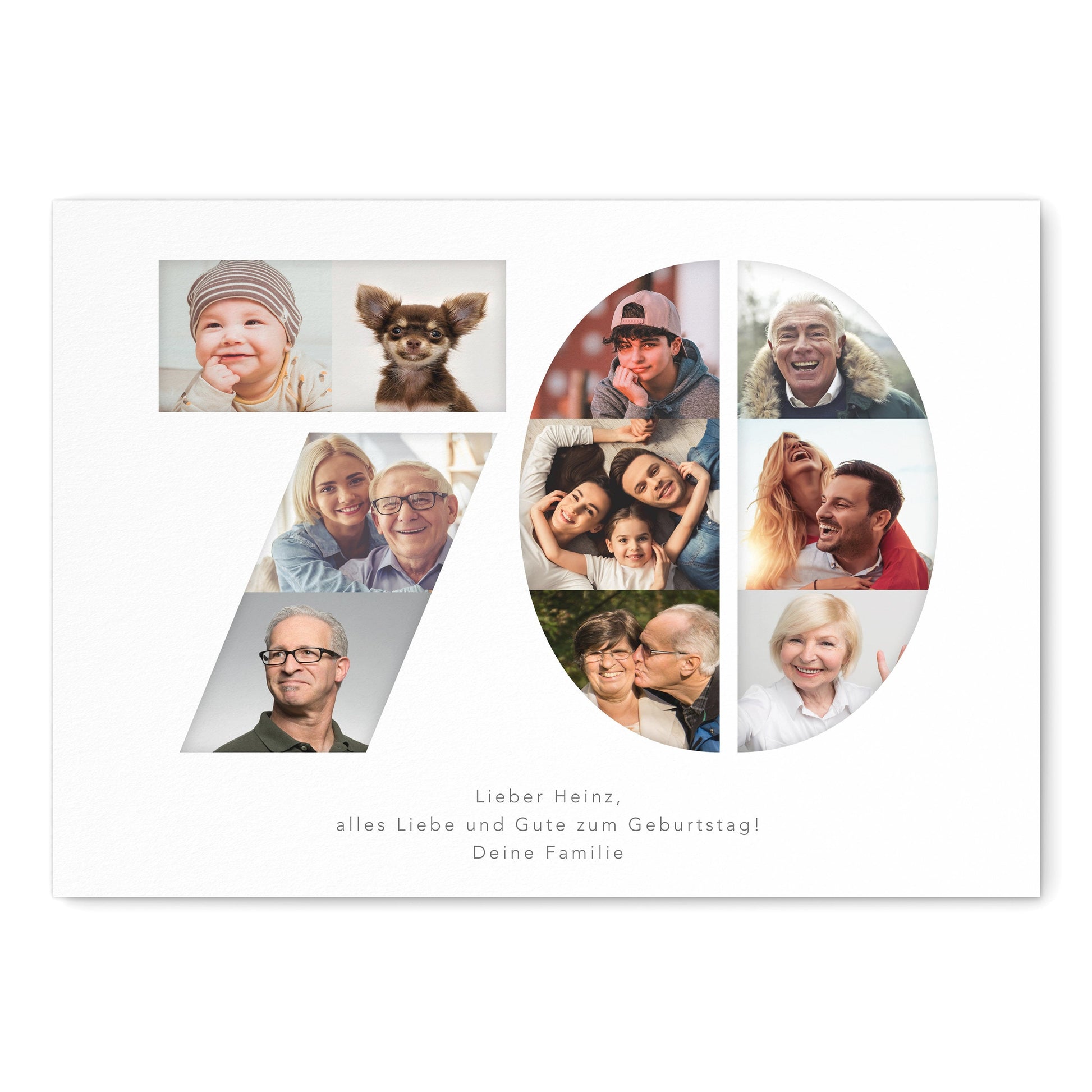 70. Geburtstag Frau Mann Geschenk Fotocollage 70 personalisiert mit Fotos Fotogeschenk Geburtstagsgeschenk