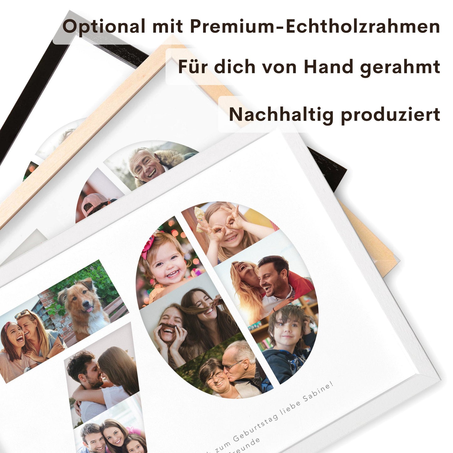 70. Geburtstag Frau Mann Geschenk Fotocollage 70 personalisiert mit Fotos Fotogeschenk Geburtstagsgeschenk