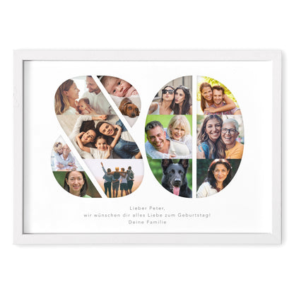 80. Geburtstag Frau Mann Geschenk Fotocollage 80 personalisiert mit Fotos Fotogeschenk Geburtstagsgeschenk