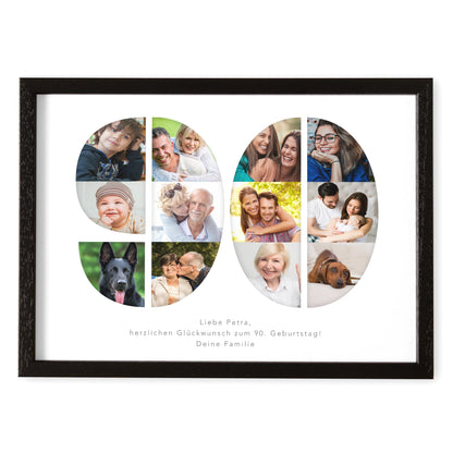 90. Geburtstag Frau Mann Geschenk Fotocollage 90 personalisiert mit Fotos Fotogeschenk Geburtstagsgeschenk