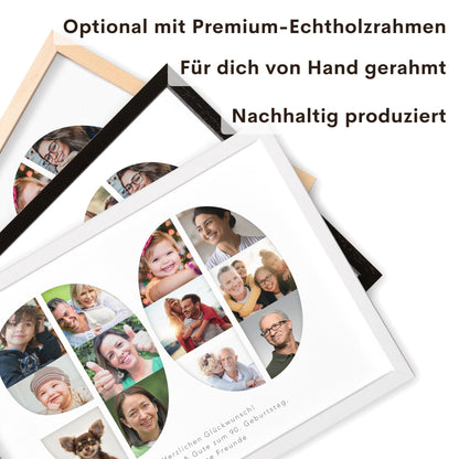 90. Geburtstag Frau Mann Geschenk Fotocollage 90 personalisiert mit Fotos Fotogeschenk Geburtstagsgeschenk