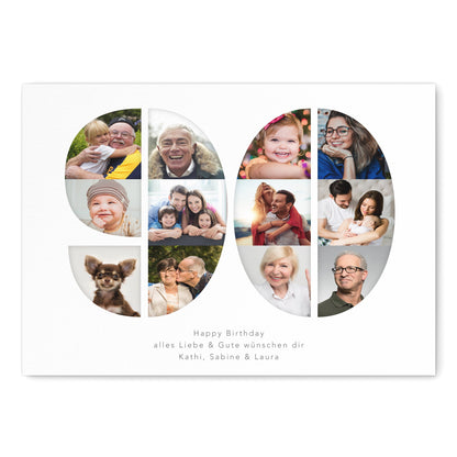 90. Geburtstag Frau Mann Geschenk Fotocollage 90 personalisiert mit Fotos Fotogeschenk Geburtstagsgeschenk